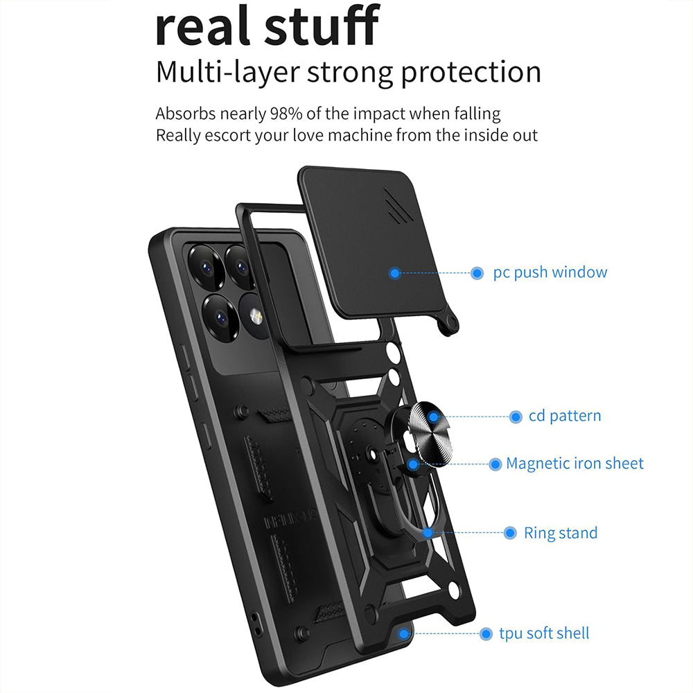 Case for Xiaomi Poco F6 Pro, Techsuit, CamShield, Blue