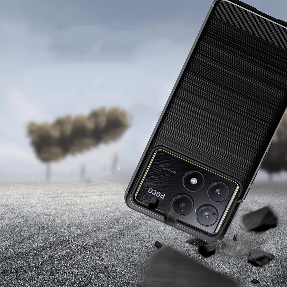 Case for Xiaomi Poco F6 Pro, Techsuit, Carbon, Black