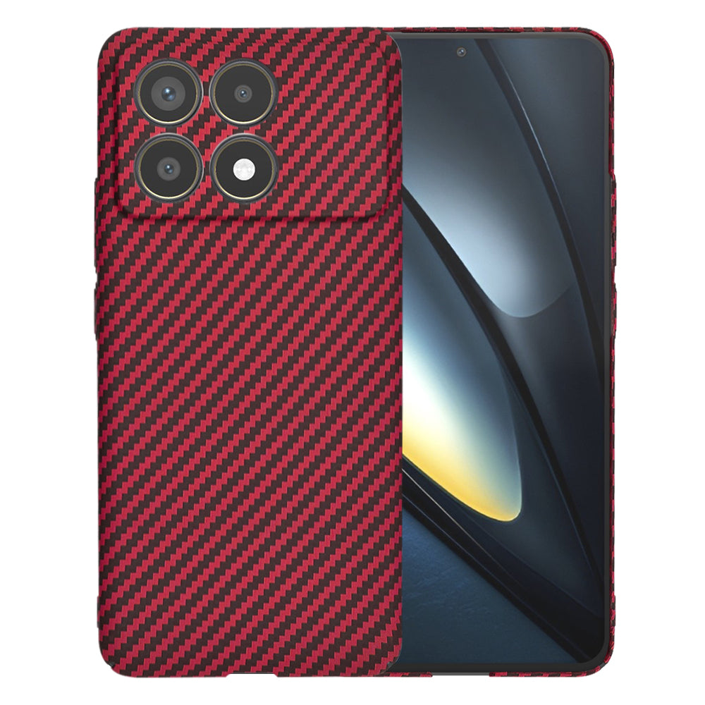 Case for Xiaomi Poco F6 Pro, Techsuit, Carbonite FiberShell, Red