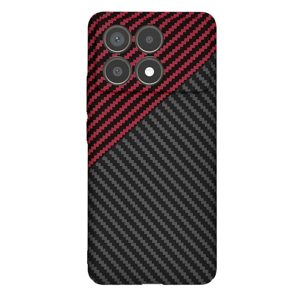 Case for Xiaomi Poco F6 Pro, Techsuit, Carbonite FiberShell, Black Red
