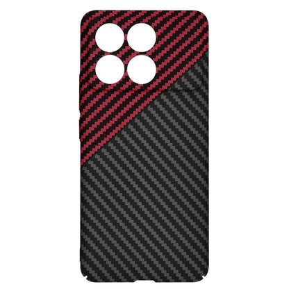 Case for Xiaomi Poco F6 Pro, Techsuit, Carbonite FiberShell, Black Red