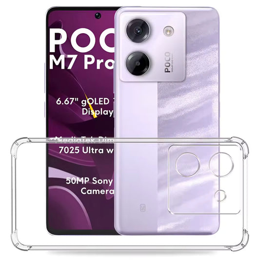 Case for Xiaomi Poco M7 Pro 5G, Techsuit, Shockproof Clear, Transparent