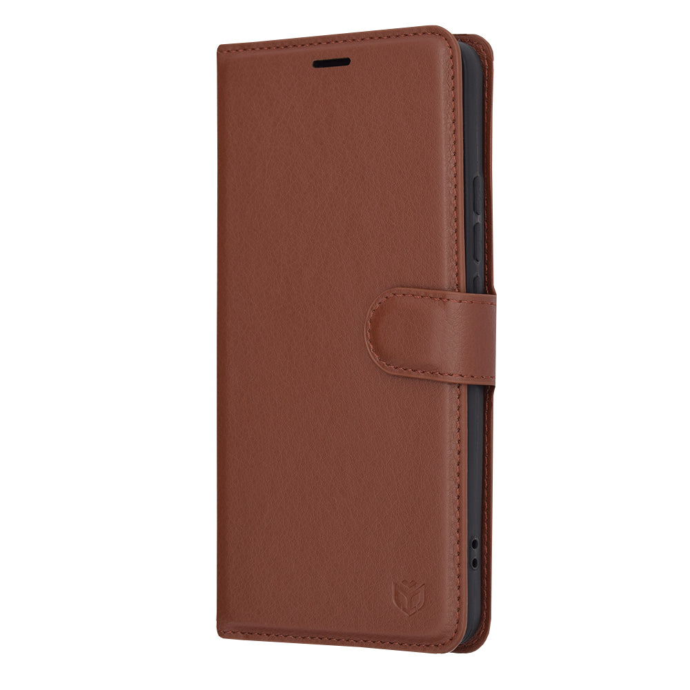 Case for Xiaomi Poco X6 Pro, Techsuit, Leather Folio, Brown