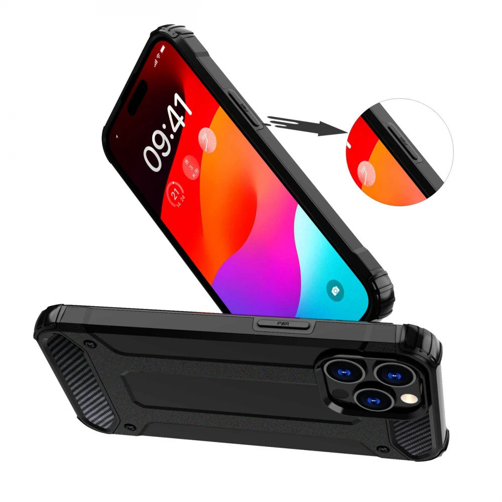 Case for Xiaomi Redmi Note 14 Pro 4G, Techsuit, Hybrid Armor, Black