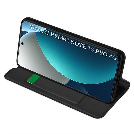 Case for Xiaomi Redmi Note 15 Pro 4G, Techsuit, Magskin Book, Black