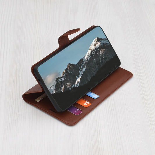 Case for Xiaomi Redmi Note 15 Pro 5G, Techsuit, Leather Folio, Brown
