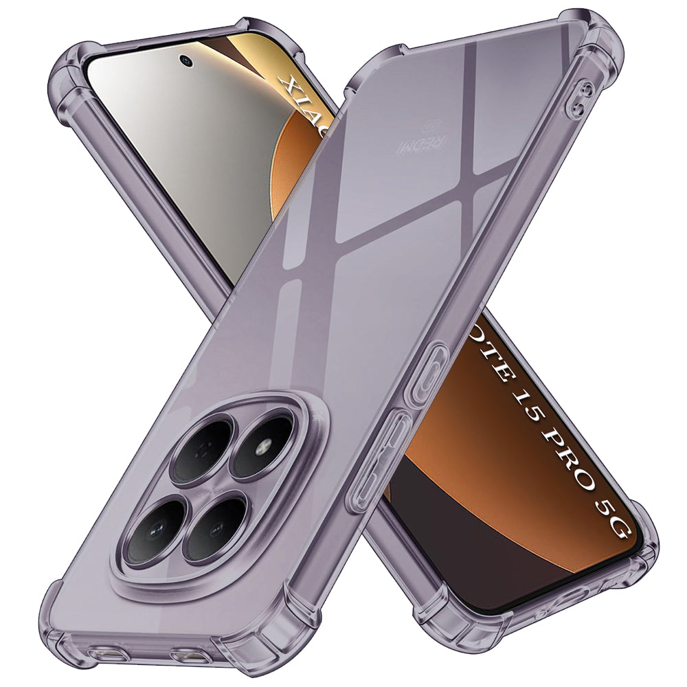 Case for Xiaomi Redmi Note 15 Pro 5G, Techsuit, Shockproof Clear, Black