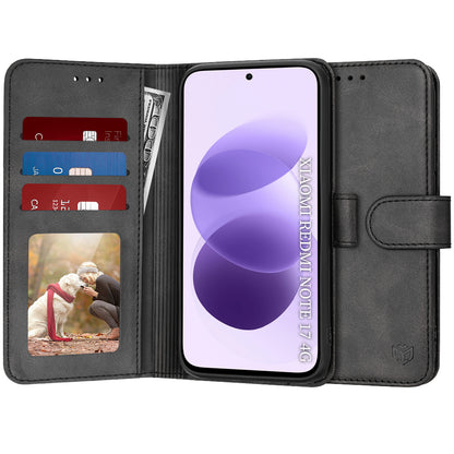 Case for Xiaomi Redmi Note 17 4G / Note 17 5G, Techsuit, Diary Book, Black