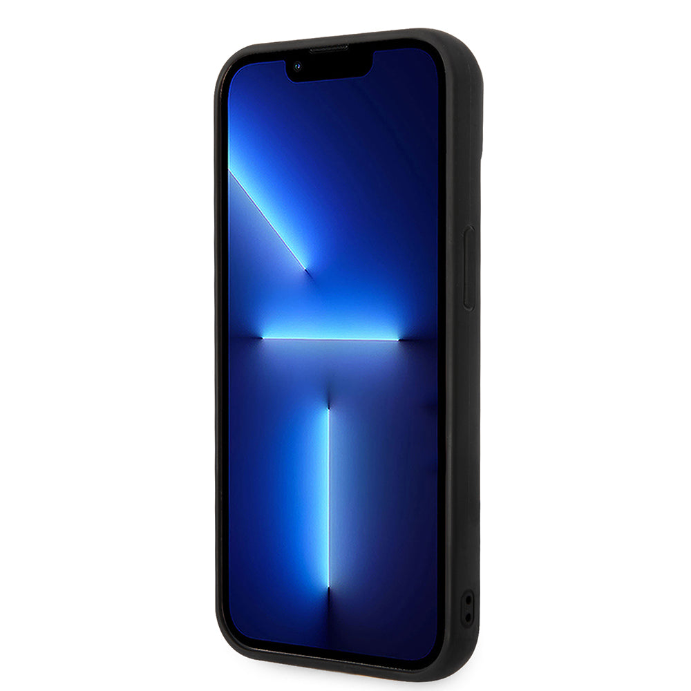 Case for Apple iPhone 14 Plus, Karl Lagerfeld, Quilted Puffy Metal Logo, Black