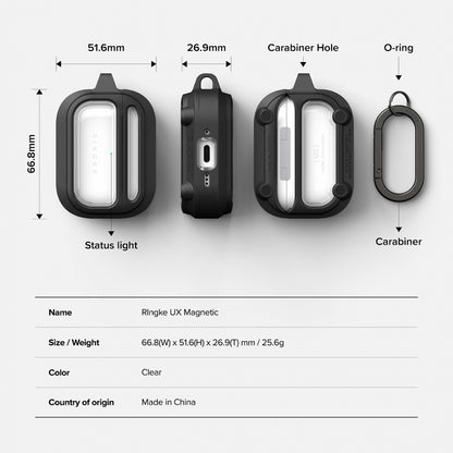 Ringke UX Case for Apple AirPods Pro 3, Transparent