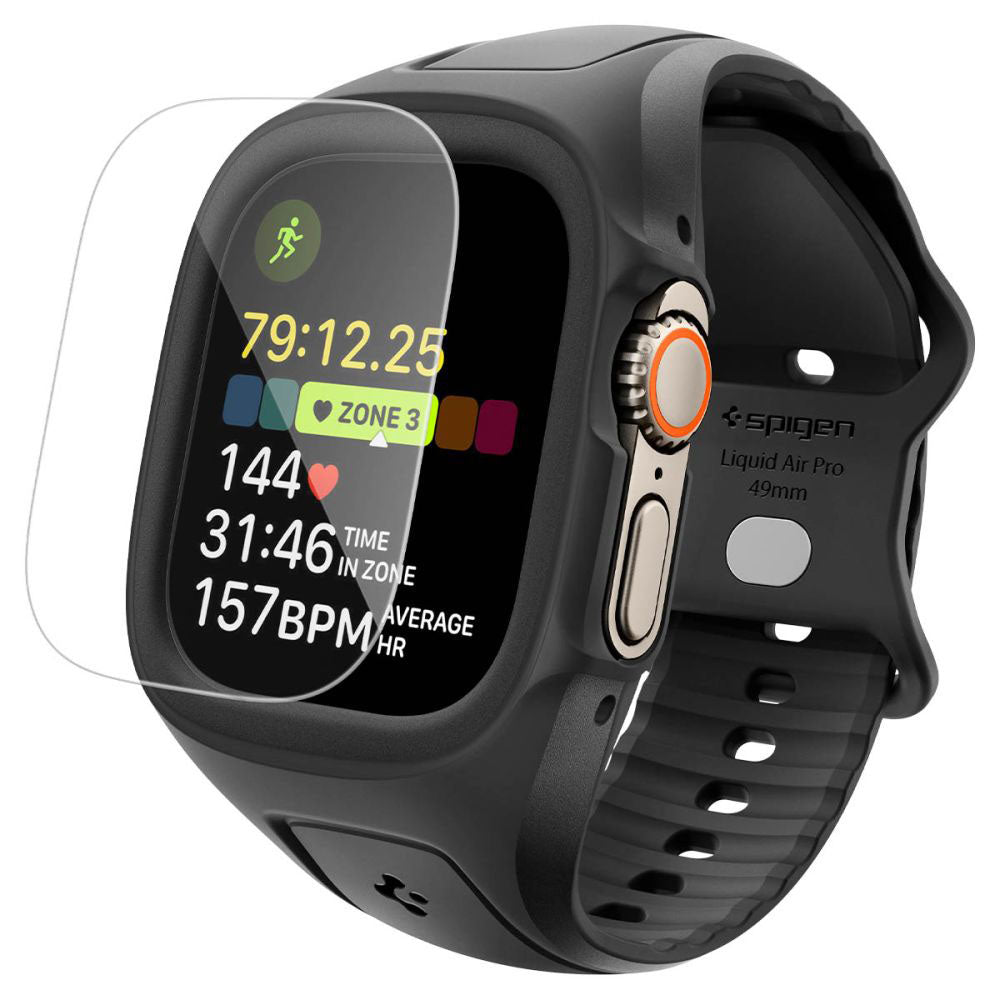 Spigen Liquid Air Pro Case with Screen Protector for Apple Watch Ultra Series, Matte Black ACS11416