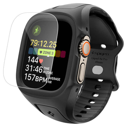 Spigen Liquid Air Pro Case with Screen Protector for Apple Watch Ultra Series, Matte Black ACS11416