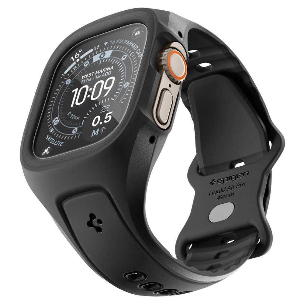 Spigen Liquid Air Pro Case with Screen Protector for Apple Watch Ultra Series, Matte Black ACS11416