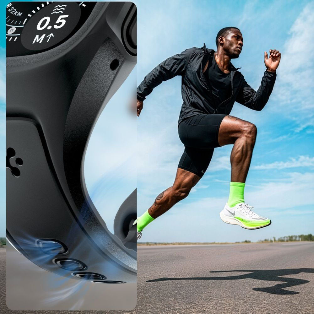 Spigen Liquid Air Pro Case with Screen Protector for Apple Watch Ultra Series, Matte Black ACS11416