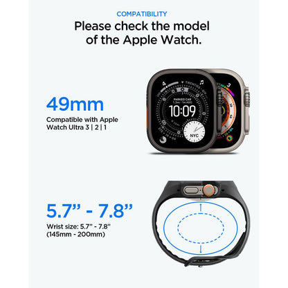 Spigen Liquid Air Pro Case with Screen Protector for Apple Watch Ultra Series, Matte Black ACS11416
