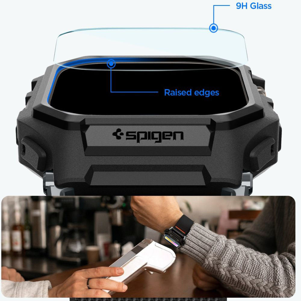 Spigen Lite Fit Pro Case with Screen Protector for Apple Watch Ultra Series, Matte Black ACS11415