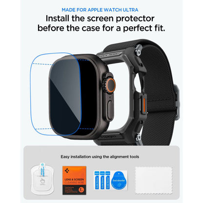 Spigen Lite Fit Pro Case with Screen Protector for Apple Watch Ultra Series, Matte Black ACS11415