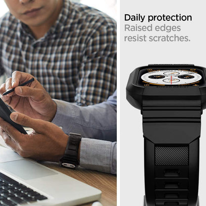 Spigen Rugged Armor Pro Case for Apple Watch 44mm Series, Black 062CS25324