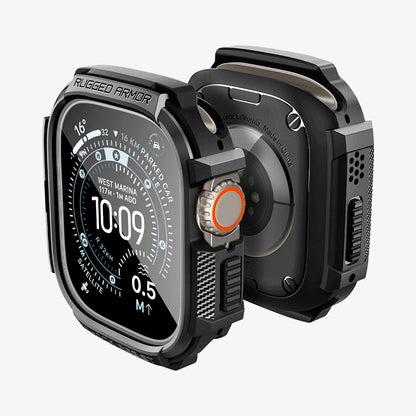 Spigen Rugged Armor Case with Screen Protector for Apple Watch Ultra Series, Black ACS11414