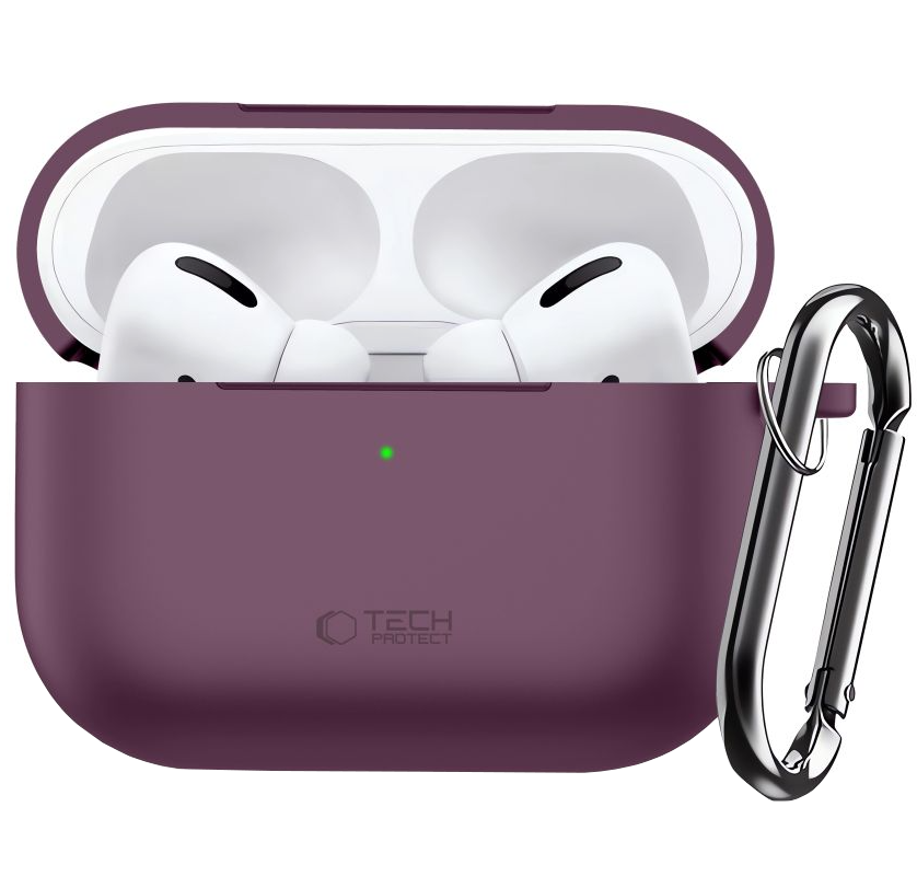 Tech-Protect Silicone Hook Case for Apple AirPods Pro 3, Burgundy