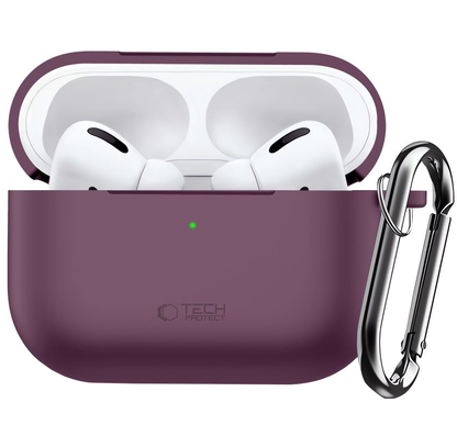 Tech-Protect Silicone Hook Case for Apple AirPods Pro 3, Burgundy