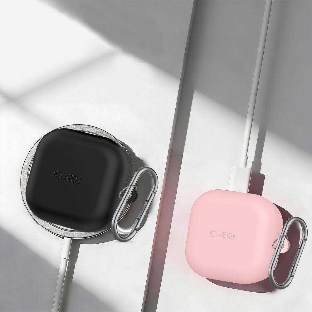 Tech-Protect Silicone Hook Case for Samsung Galaxy Buds4 / Buds4 Pro, Pink