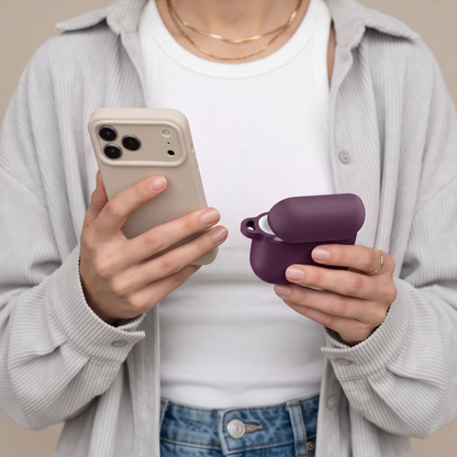 Tech-Protect Silicone Hook Case for Apple AirPods Pro 3, Burgundy