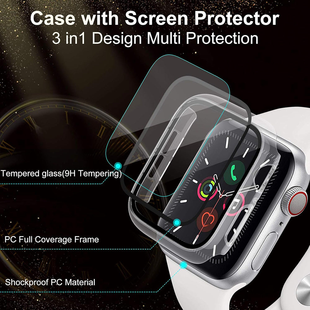 Techsuit Defense360 Pro Case for Samsung Galaxy Watch5 / Watch4 44mm Series, Transparent