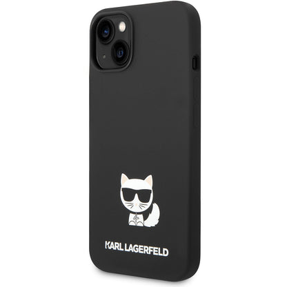 Case for Apple iPhone 14 Plus, Karl Lagerfeld, Silicone Body Choupette, Black