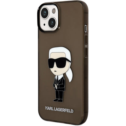 TPU Case Karl Lagerfeld IML for Apple iPhone 14 Plus, Ikonik NFT, Transparent Black KLHCP14MHNIKTCK