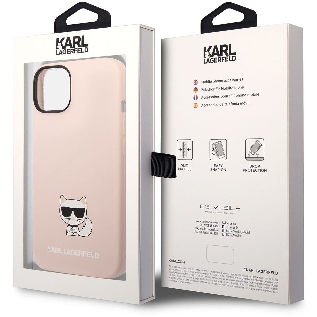 Case for Apple iPhone 14 Plus, Karl Lagerfeld, Silicone Body Choupette, Pink