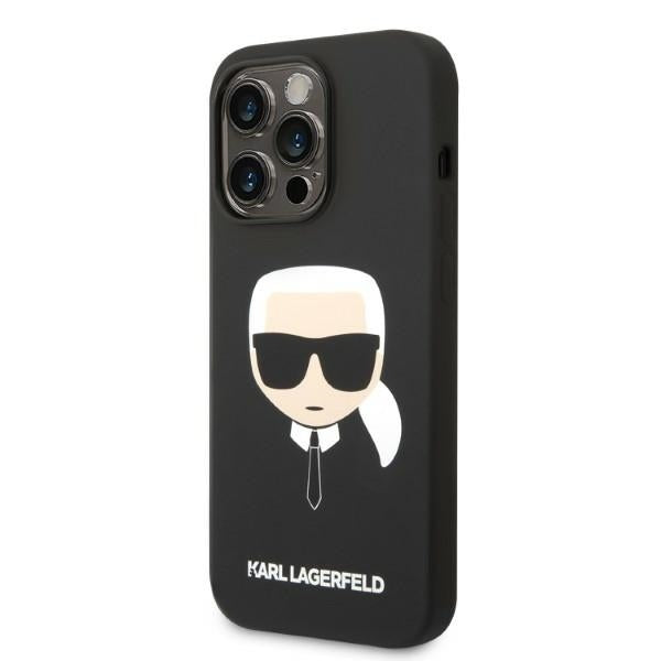 MagSafe Case for Apple iPhone 14 Pro, Karl Lagerfeld, Silicone Karl Head, Black