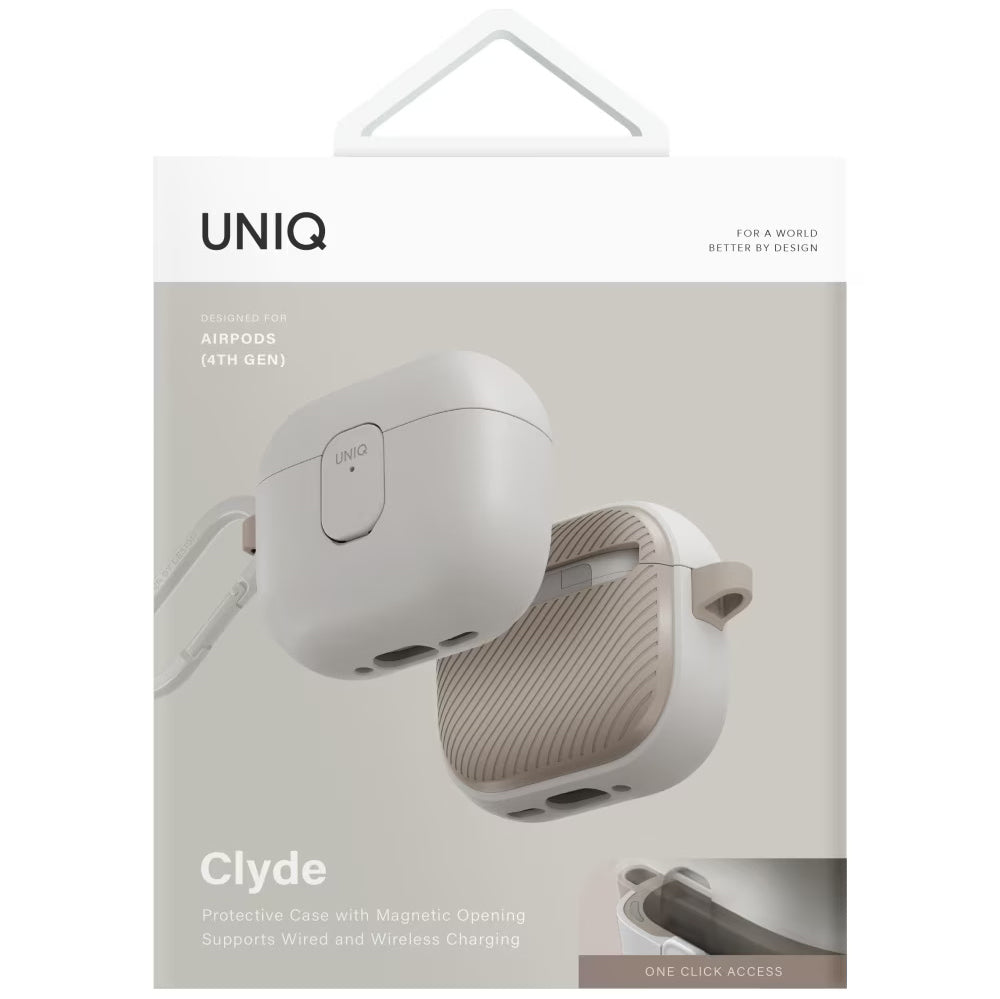 UNIQ Clyde Case for Apple AirPods 4, Beige Gray