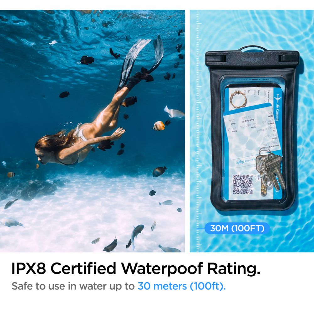 Universal Waterproof Case for Phone 3.5inch - 7inch, Spigen, A601, Black AMP04525