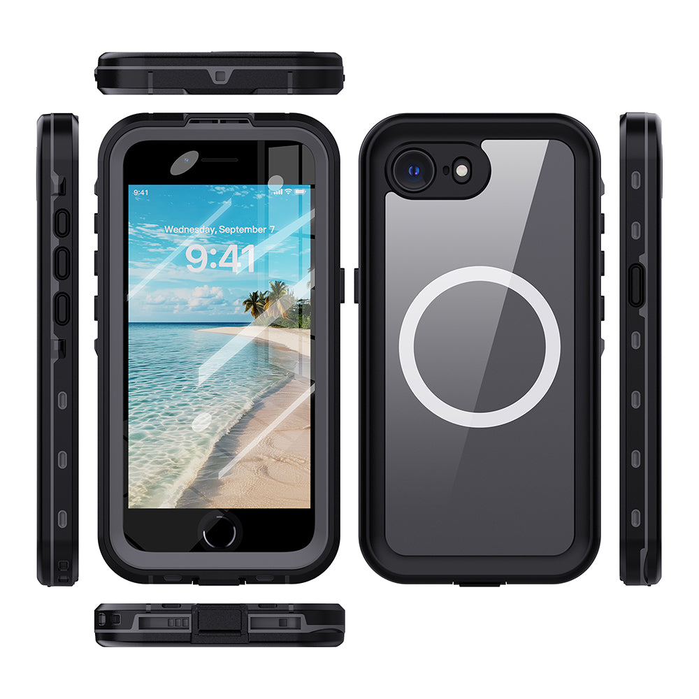MagSafe Waterproof Case for Apple iPhone 17e / 16e, Techsuit, Shellbox, Black