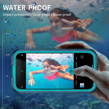 Waterproof Case for Apple iPhone 16, ShellBox, Carbon, Black