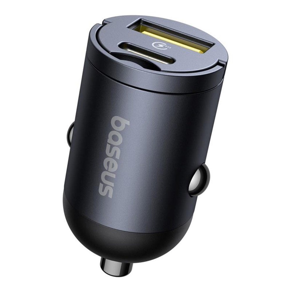 Baseus Tiny Star Car Charger, 30W, 3A, 1 x USB-A - 1 x USB-C, Black, Resealed C00035001121-02