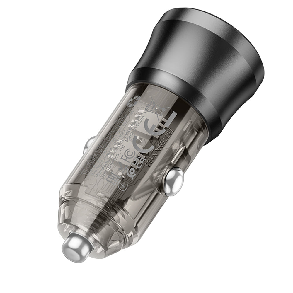 Borofone BZ25 Journey Car Charger, 38W, 3A, 1 x USB-A - 1 x USB-C, Black