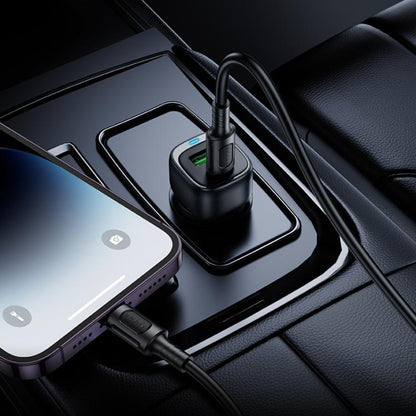 Borofone BZ34B Cloud Car Charger, 20W, 3A, 1 x USB-A - 1 x USB-C, White
