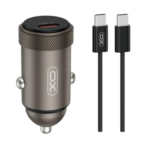 Car Charger with USB-C Cable XO Design CC70, 30W, 3A, 1 x USB-C, Black