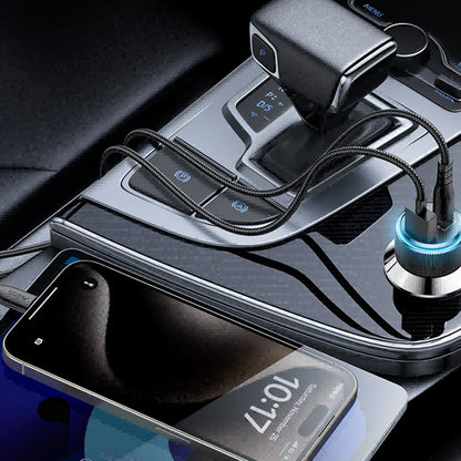 Car Charger with Lightning Cable Yesido Y60, 38W, 3A, 1 x USB-A - 2 x USB-C, Black