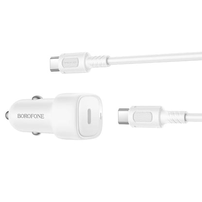 Car Charger with USB-C Cable Borofone BZ34A Cloud, 20W, 3A, 1 x USB-C, White