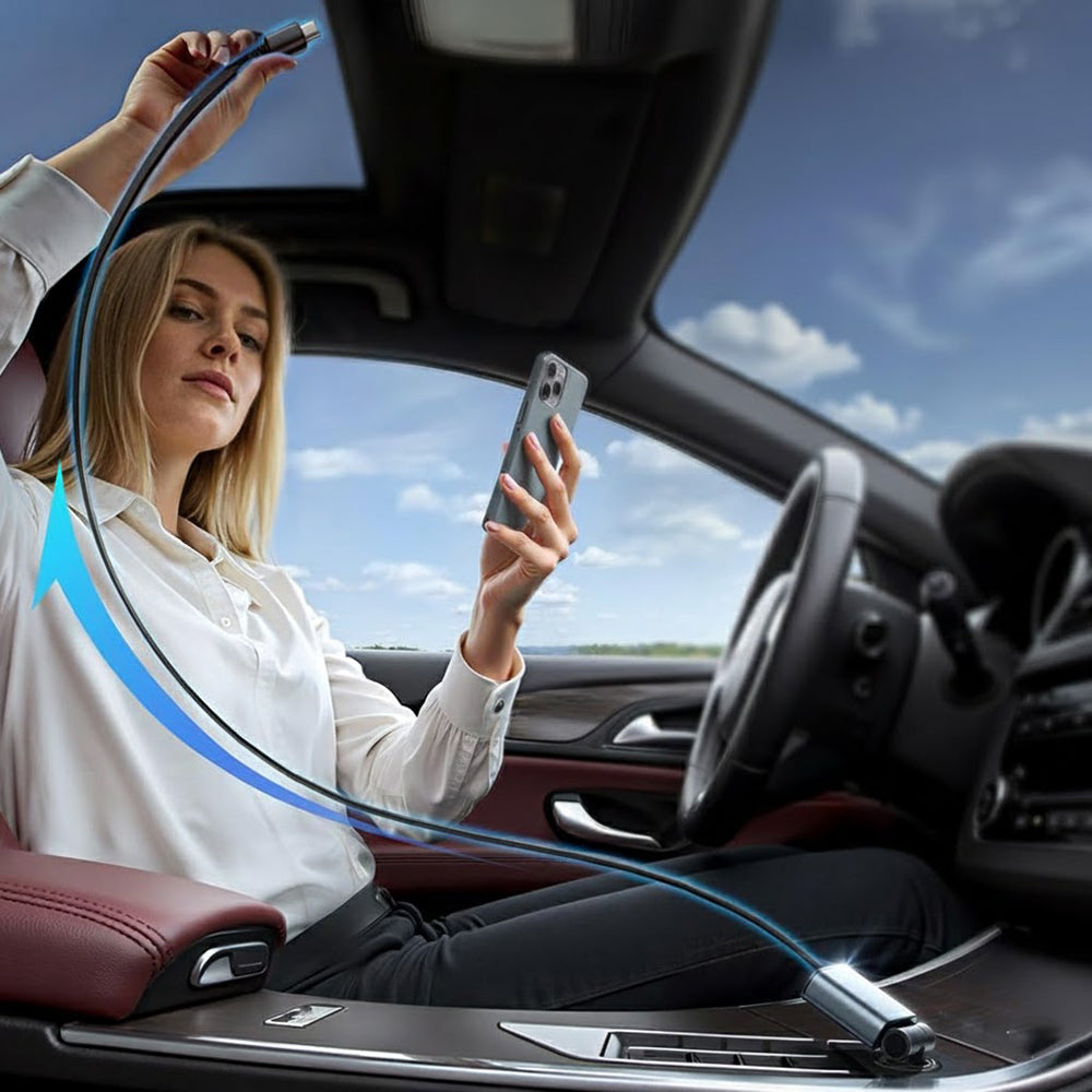 Lisen USB-C Car Charger with Cable, 57W, 3A, 1 x USB-A - 1 x USB-C, Black YL0325010016