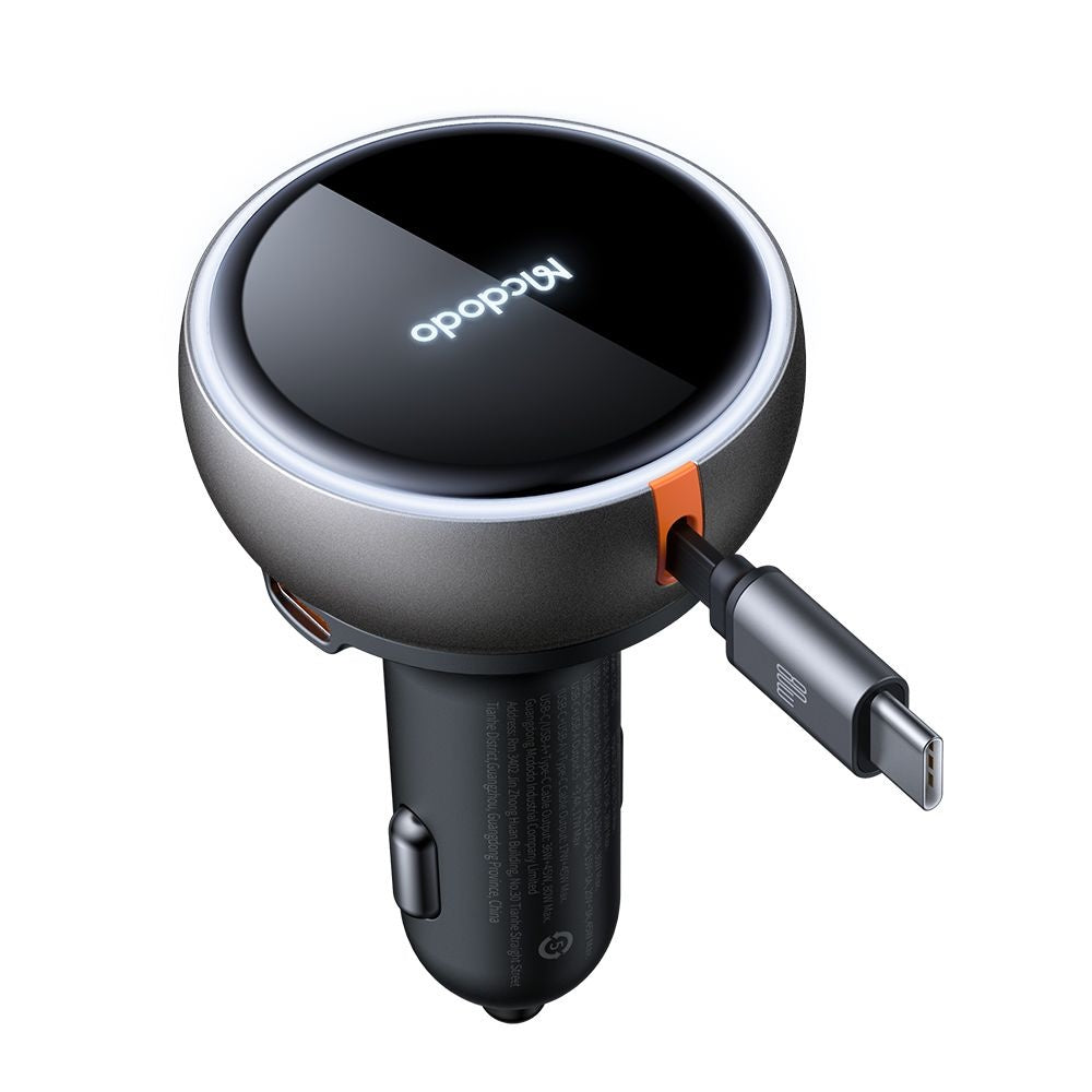 Car Charger with USB-C Cable McDodo CC-4850, 80W, 3A, 1 x USB-A - 1 x USB-C, Black