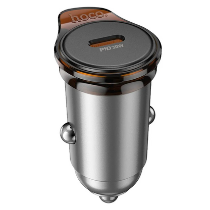 HOCO NZ16 Car Charger, 30W, 3A, 1 x USB-C, Gray
