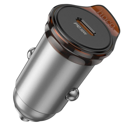 HOCO NZ16 Car Charger, 30W, 3A, 1 x USB-C, Gray