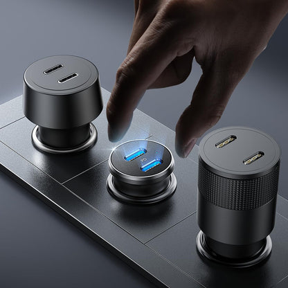 Lisen Car Charger, 45W, 3A, 2 x USB-C, Black YL0223080007