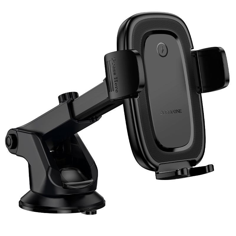 Borofone BH223 Follower Wireless Car Charger, 15W, 1.67A, Black