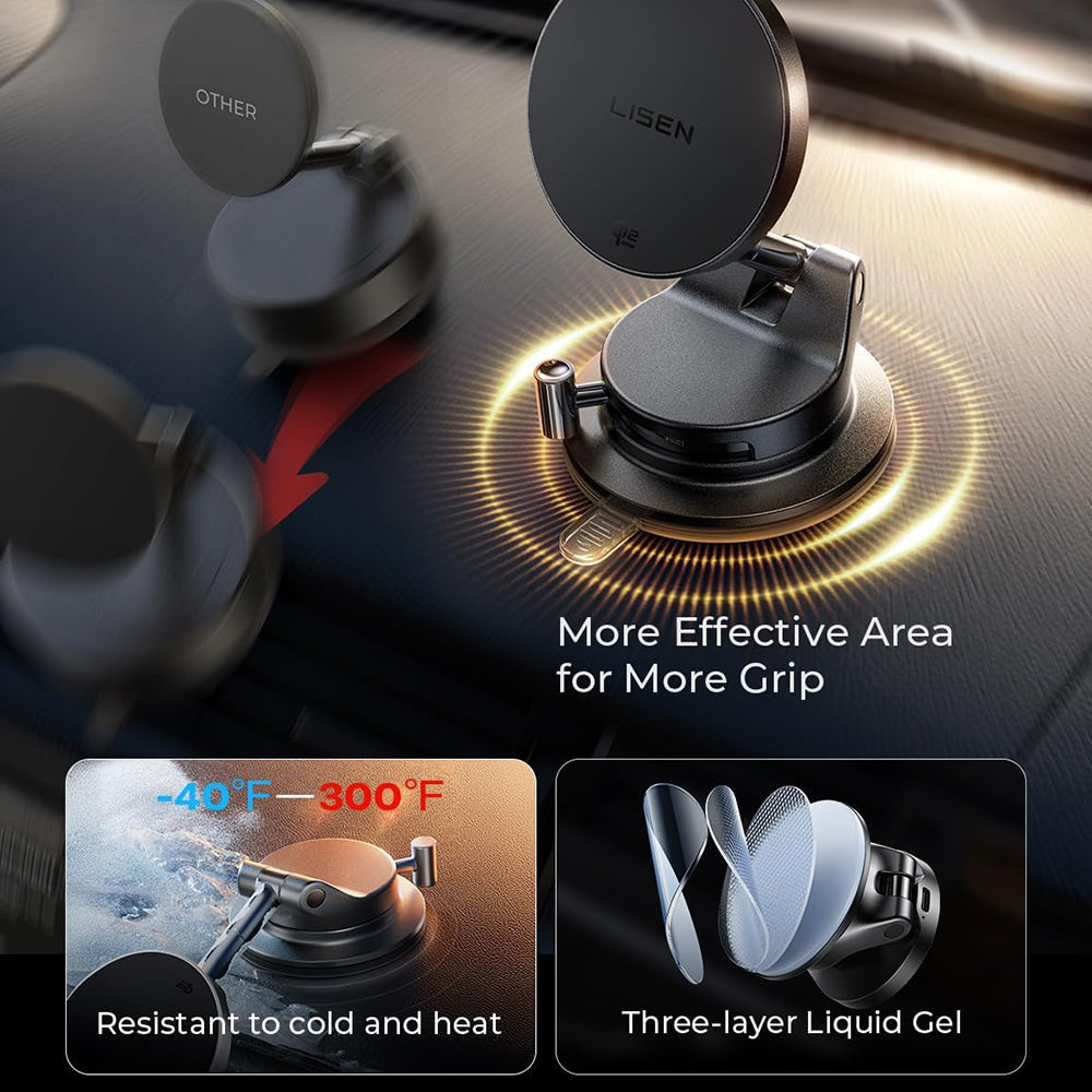 Lisen W608 Pro Wireless Car Charger, 25W, Black YL0225090001