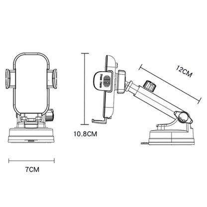 Yesido C197 Wireless Car Charger, 15W, 1.67A, Black